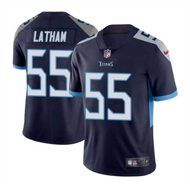 Men & Women & Youth Tennessee Titans #55 JC Latham Navy 2024 Draft Vapor Limited Stitched Jersey